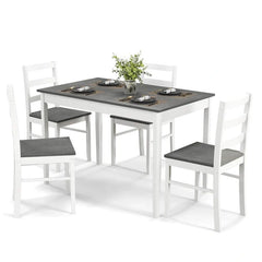Costway 5-Piece Solid Wood Dining Set for Kitchen