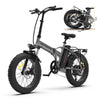 Aostirmotor Folding Electric Bike 20 in Fat Tire, with 750W Motor, 48V 12.5AH Removable Lithium Battery, Ebikes for Adults UL2849