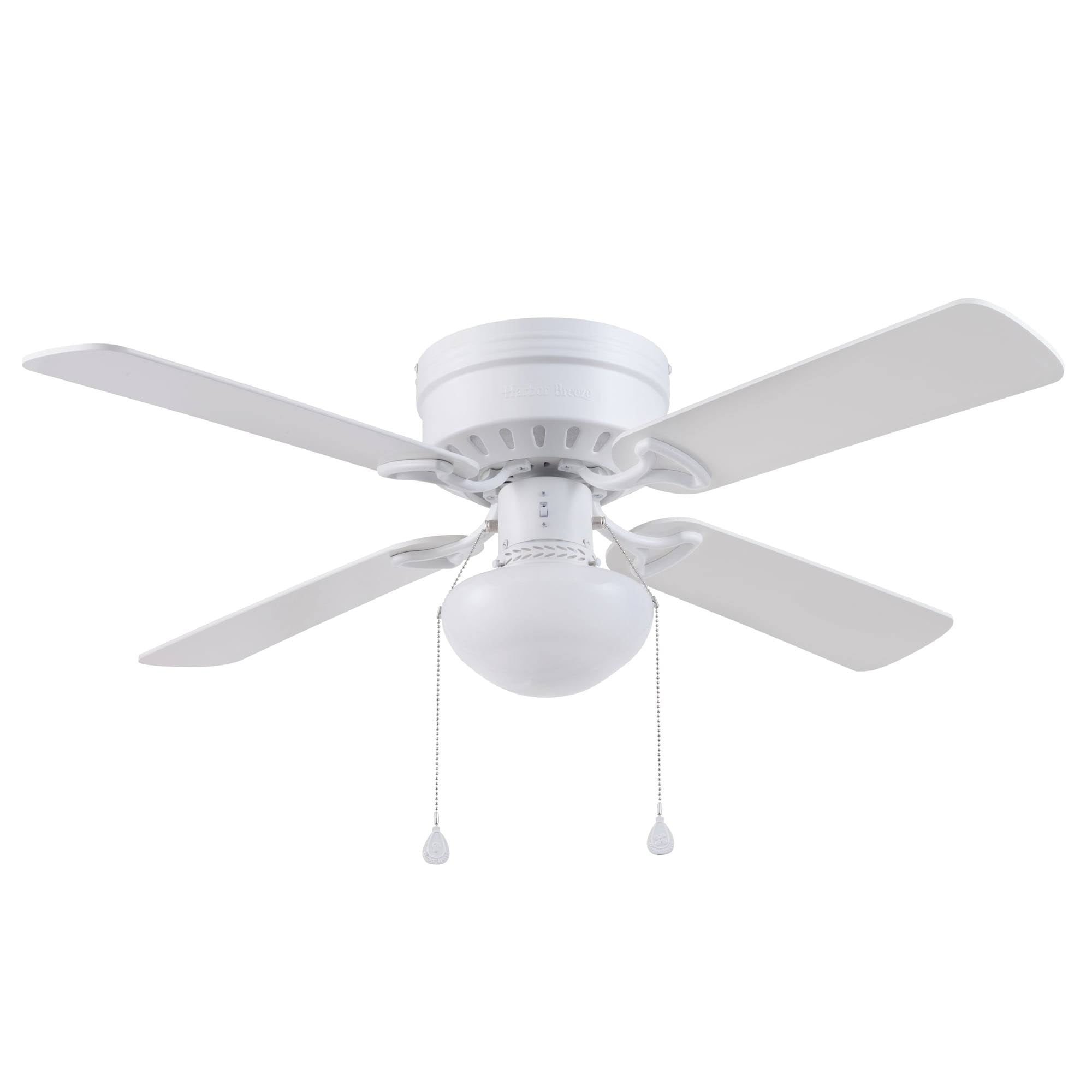 Harbor Breeze Armitage 42 - in White LED Indoor Flush Mount Ceiling Fan with Light (4 - Blade)