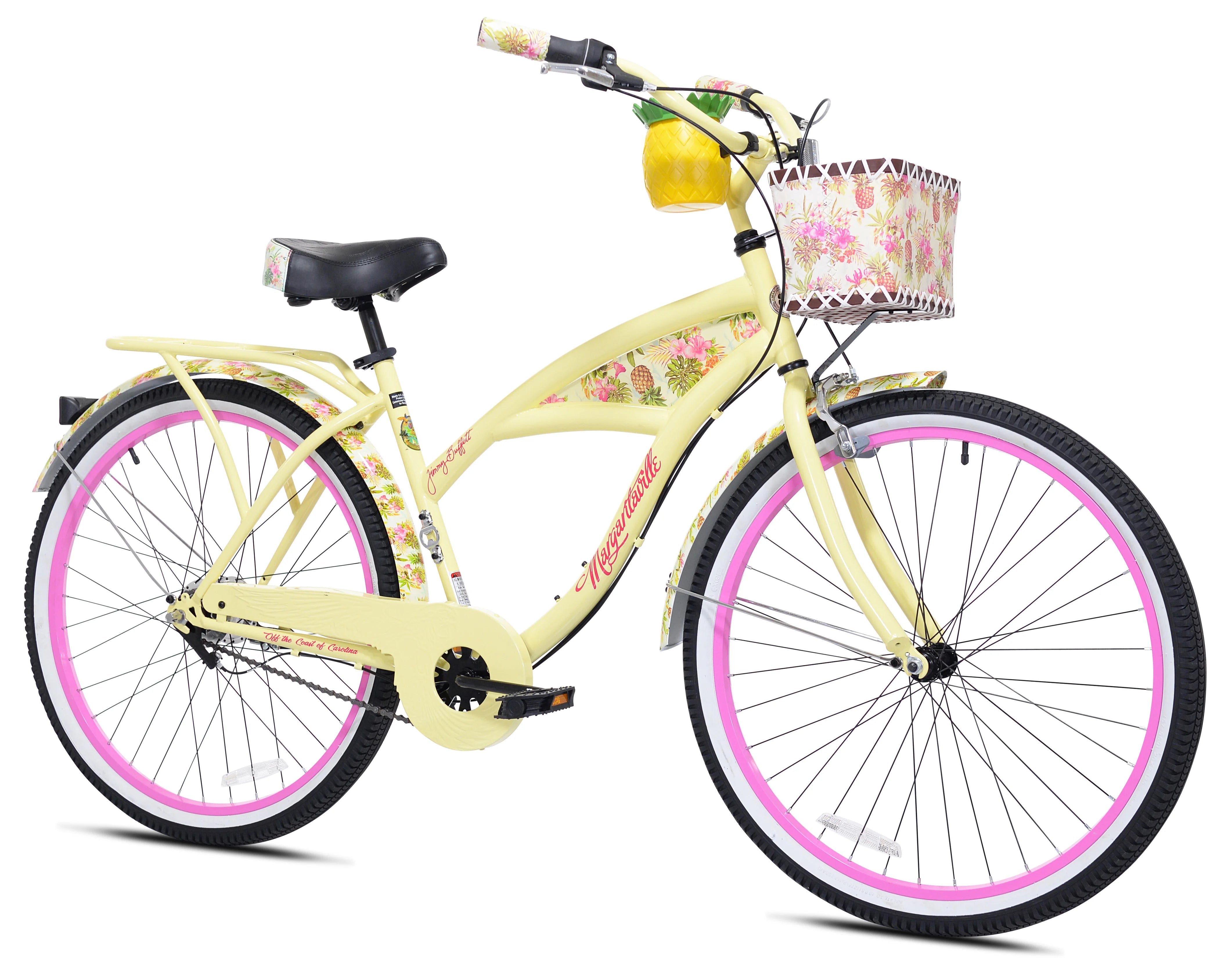 26" Margaritaville Women'S 3-Speed Cruiser Bike, Yellow