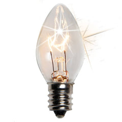 Wintergreen C7 Twinkle Transparent Clear, 7 Watt Light Bulbs