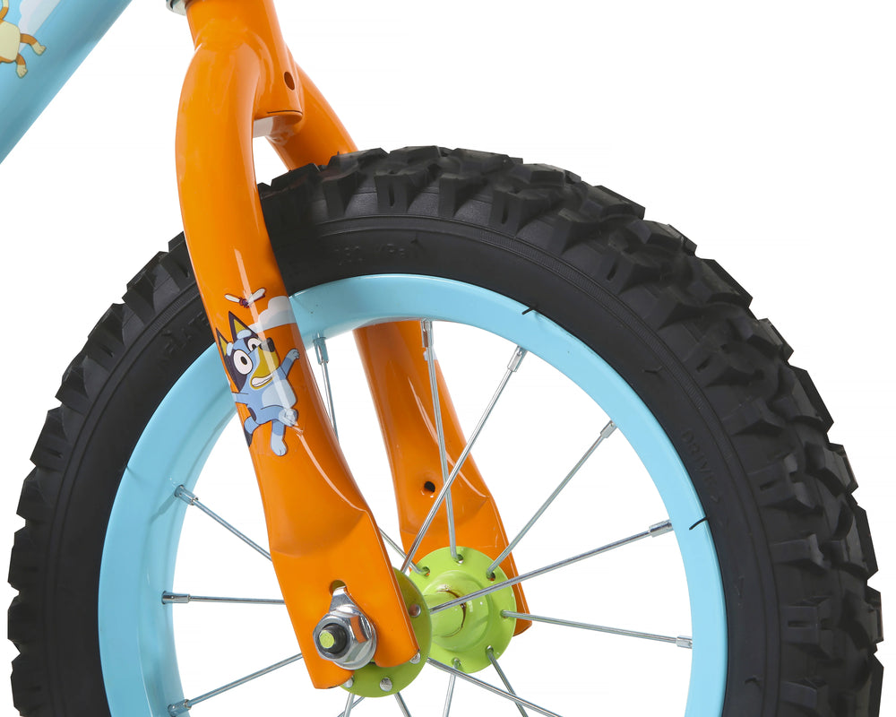 Bluey 12 - Inch Kids BMX Bike with Training Wheels, Plush Bag, Steel Frame, Coaster Brake, Ages 3 - 5