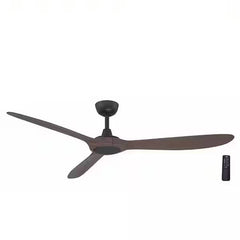 Home Decorators Collection N383B - MBK+V8 Tager 60 in. Smart Indoor/Outdoor Matte Black with Whiskey Barrel Blades Ceiling Fan