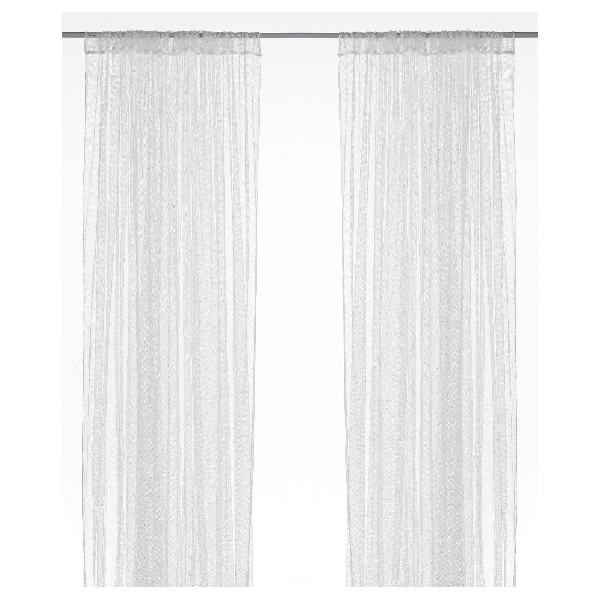 Ikea Lill Curtains Sheer Net White 2 Panels 110" x 98" Canopy Room Divider Voile