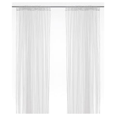 Ikea Lill Curtains Sheer Net White 2 Panels 110" x 98" Canopy Room Divider Voile