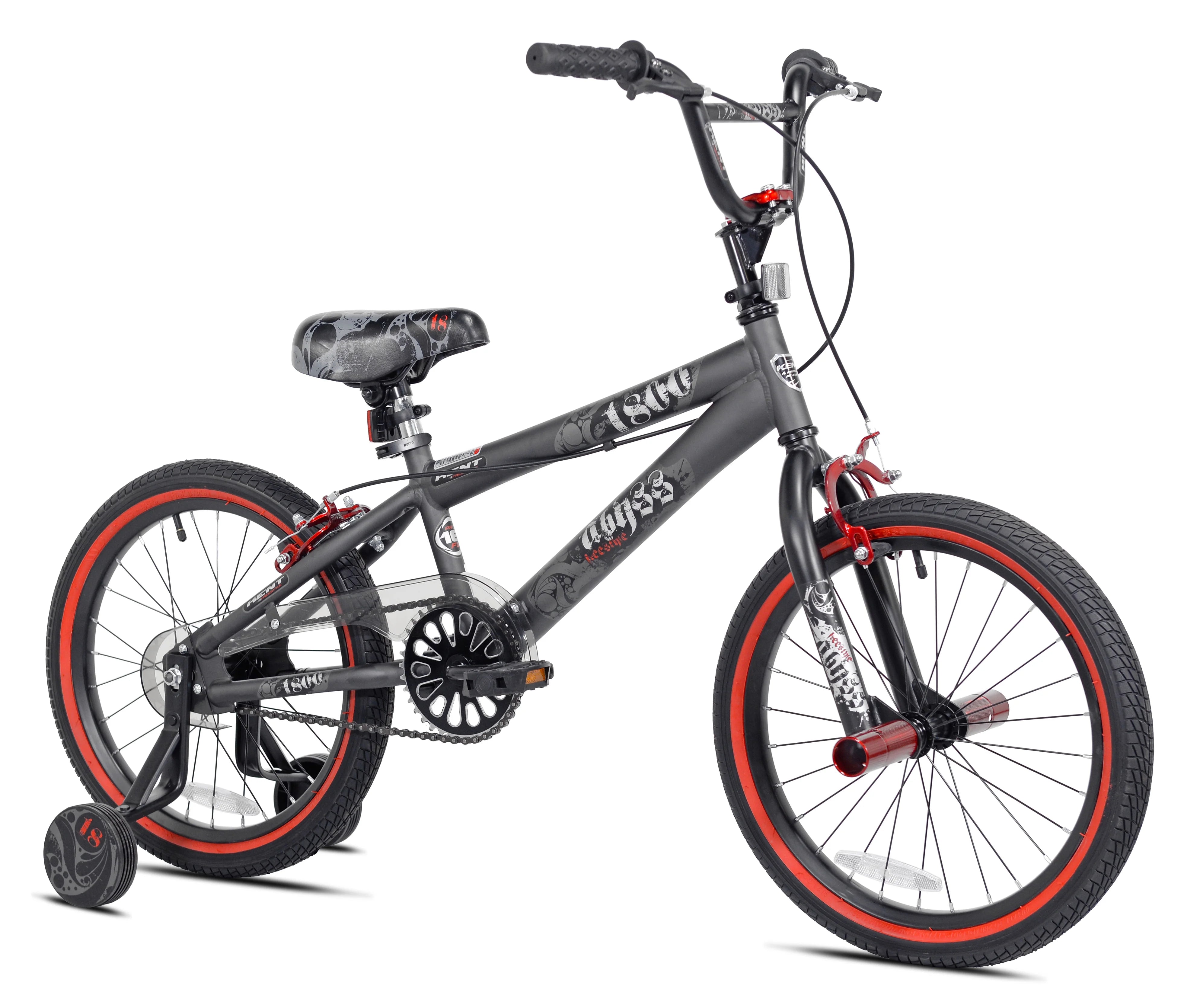 18 In. Abyss Boy'S Freestyle BMX Bike, Charcoal Gray