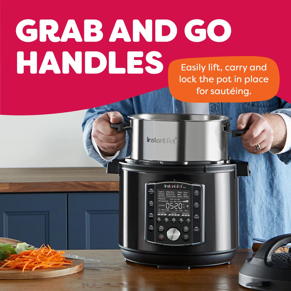Instant Pot Pro 8 - Quart Electric Pressure Cooker, 10 - in - 1 Slow Cooker, Rice/Grain Cooker, Steamer, Saut, Sous Vide, Yogurt Maker, Sterilizer and