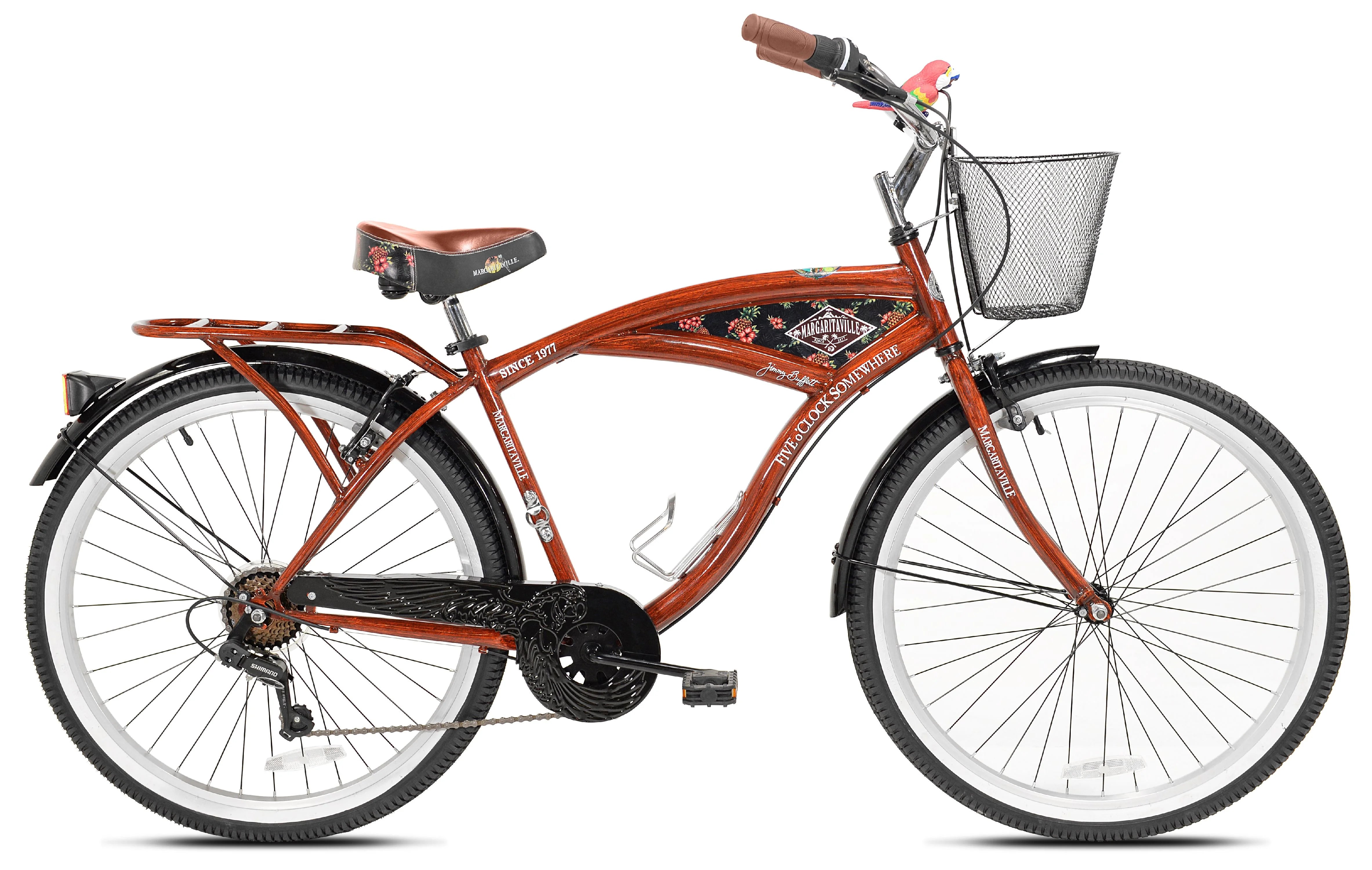 26" Margaritaville Men'S Cruiser Bike, Wood Grain Color