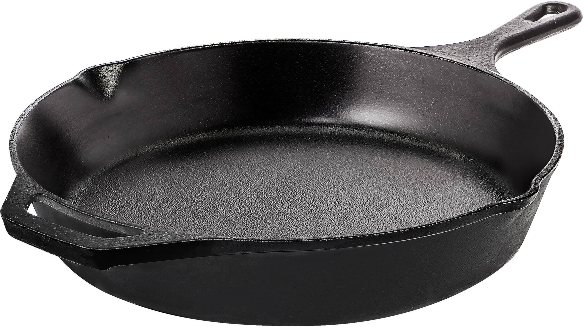 Utopia Kitchen - Saute Fry Pan - Chefs Pan, Pre - Seasoned Cast Iron Skillet - Nonstick Frying Pan 10.25 inch - Safe Grill Cookware for Indoor &