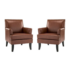 Nileus Set of 2 Modern Classic Polyester Accent Chairs with Solid Wood Legs by HULALA HOME