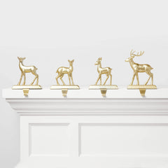 Wondershop 4ct Metal Reindeer Christmas Stocking Holder Gold