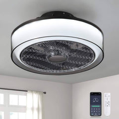Antoine HD-FSD - 68 16 in. Modern Dimmable Integrated LED Indoor Smoky Gray Smart Enclosed Ceiling Fan with Remote