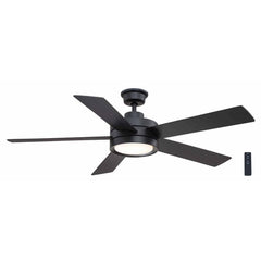 Baxtan 56 in. LED Matte Black Ceiling Fan with Light and Remote Control