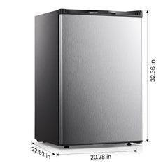 KNDKO 3.2cu.ft Upright Freezer, Compact Freezer with Removable Shelves, Adjustable Thermostat for Home/Kitchen/Office, SILVER