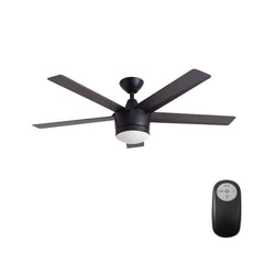 Home Decorators Merwry 52 in. LED Indoor Matte Black Ceiling Fan SW1422MBK