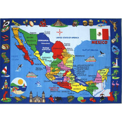 Fun Rugs Map of Mexico 5'3"x7'6" Area Rug